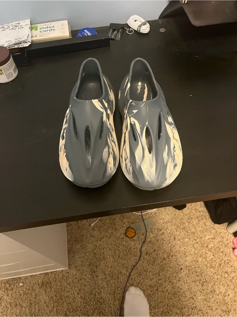 Gray and Cream Foam Slip-On Clog